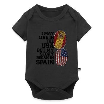 Spanisch Spanien Spanische Wurzeln Geschenk - Baby Premium Kurzarmbody - Schwarz - Vorne