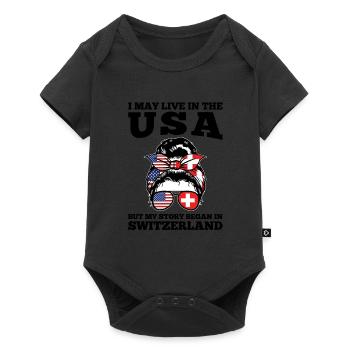 Schweizer Schweizer Schweiz Geschenk - Baby Premium Kurzarmbody - Schwarz - Vorne