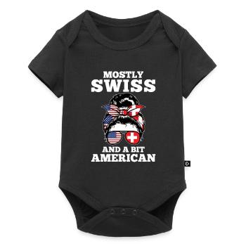 Schweizer Schweizer Schweiz Geschenk - Baby Premium Kurzarmbody - Schwarz - Vorne