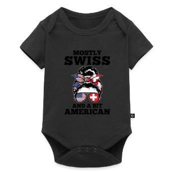 Schweizer Schweizer Schweiz Geschenk - Baby Premium Kurzarmbody - Schwarz - Vorne
