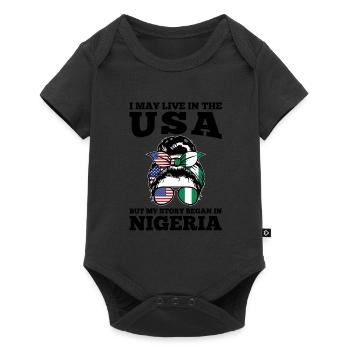 Nigerianer Nigeria Nigerianische Wurzeln Geschenk - Baby Premium Kurzarmbody - Schwarz - Vorne