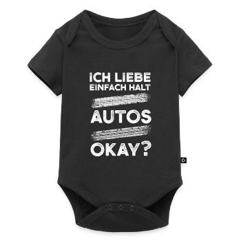 Auto Garage Autos Geschenk - Baby Premium Kurzarmbody - Schwarz - Vorne