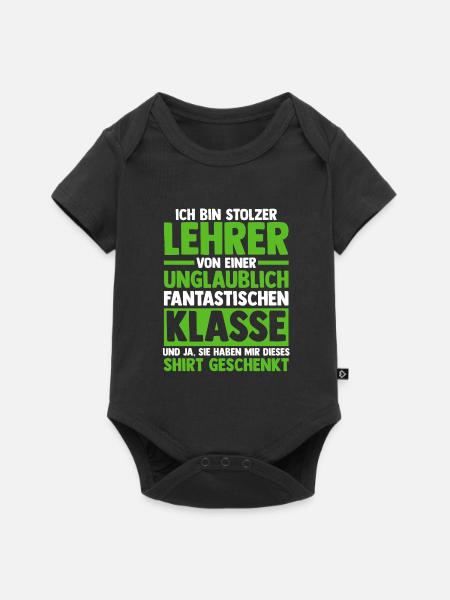 Lehrer Beruf Schullehrer Geschenk - Baby Premium Kurzarmbody - Schwarz