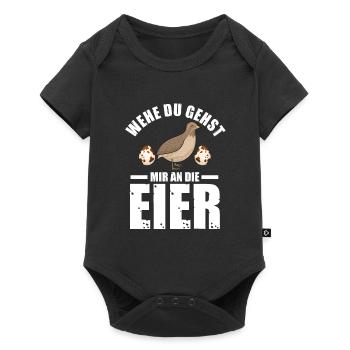 Wachtel Züchter Wachteln Geschenk - Baby Premium Kurzarmbody - Schwarz - Vorne