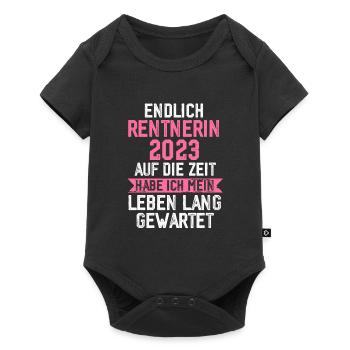 Rentnerin 2023 Rente Rentnerin Geschenk - Baby Premium Kurzarmbody - Schwarz - Vorne