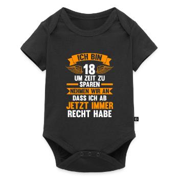 18. Geburtstag 18 Jahre 18 Jahre alt Geschenk - Baby Premium Kurzarmbody - Schwarz - Vorne