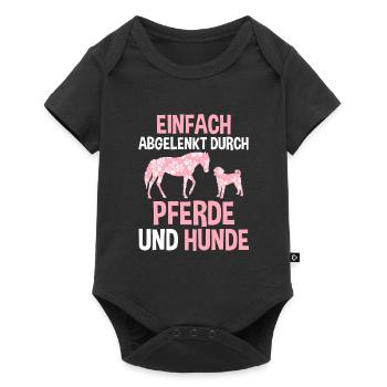 Pferd Hund Pferde Liebhaber Geschenk - Baby Premium Kurzarmbody - Schwarz - Vorne