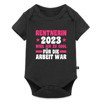 Rentnerin 2023 Rente Rentnerin Geschenk - Baby Premium Kurzarmbody - Schwarz - Vorne