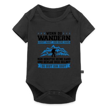Wandern Berge Bergsteiger Geschenk - Baby Premium Kurzarmbody - Schwarz - Vorne