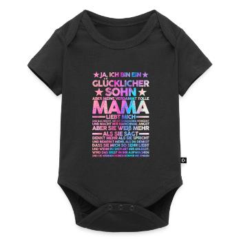 Sohn & Mutter Familie Mutter Geschenk - Baby Premium Kurzarmbody - Schwarz - Vorne