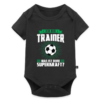 Fußball Trainer Sport Fußballer Coach Geschenk - Baby Premium Kurzarmbody - Schwarz - Vorne