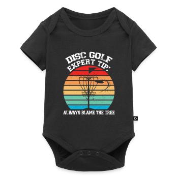 Discgolfer Discgolf Discgolfing Geschenk - Baby Premium Kurzarmbody - Schwarz - Vorne