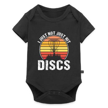Discgolfer Discgolf Discgolfing Geschenk - Baby Premium Kurzarmbody - Schwarz - Vorne