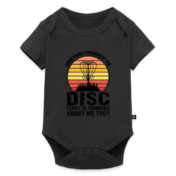 Discgolfer Discgolf Discgolfing Geschenk - Baby Premium Kurzarmbody - Schwarz - Vorne