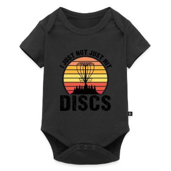 Discgolfer Discgolf Discgolfing Geschenk - Baby Premium Kurzarmbody - Schwarz - Vorne