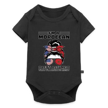 Marokko Marokkaner Marokkanische Wurzeln Geschenk - Baby Premium Kurzarmbody - Schwarz - Vorne