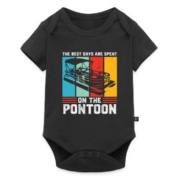 Ponton Pontonierboot Geschenk - Baby Premium Kurzarmbody - Schwarz - Vorne
