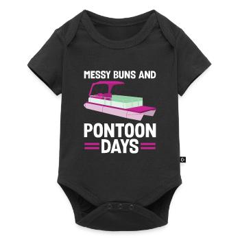 Ponton Pontonierboot Geschenk - Baby Premium Kurzarmbody - Schwarz - Vorne