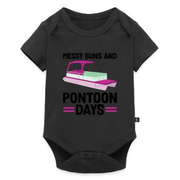Ponton Pontonierboot Geschenk - Baby Premium Kurzarmbody - Schwarz - Vorne