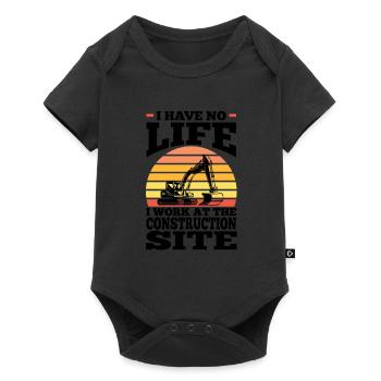 Baustelle Bauherr Geschenk - Baby Premium Kurzarmbody - Schwarz - Vorne