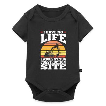 Baustelle Bauherr Geschenk - Baby Premium Kurzarmbody - Schwarz - Vorne