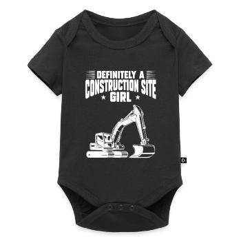 Baustelle Bauherr Geschenk - Baby Premium Kurzarmbody - Schwarz - Vorne