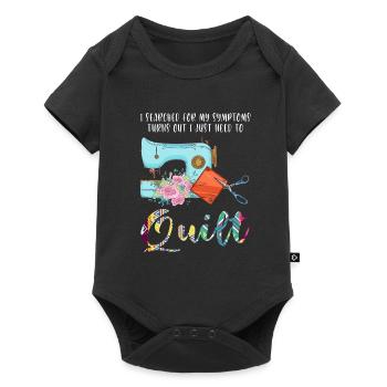 Quilten Quilten Quilting Maschine Geschenk - Baby Premium Kurzarmbody - Schwarz - Vorne