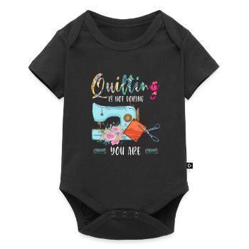 Quilten Quilten Quilting Maschine Geschenk - Baby Premium Kurzarmbody - Schwarz - Vorne
