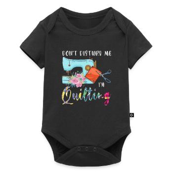 Quilten Quilten Quilting Maschine Geschenk - Baby Premium Kurzarmbody - Schwarz - Vorne