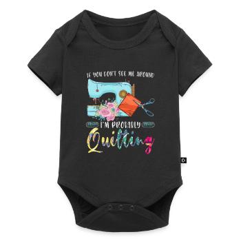 Quilten Quilten Quilting Maschine Geschenk - Baby Premium Kurzarmbody - Schwarz - Vorne