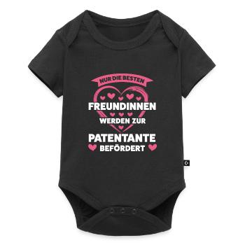 Patentante Patin Patenkind Geschenk - Baby Premium Kurzarmbody - Schwarz - Vorne