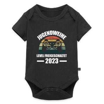 Jugendweihe Party Geschenk - Baby Premium Kurzarmbody - Schwarz - Vorne
