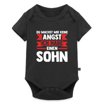 Papa Tochter Vater Geschenk - Baby Premium Kurzarmbody - Schwarz - Vorne