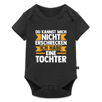 Papa Tochter Töchter Geschenk - Baby Premium Kurzarmbody - Schwarz - Vorne