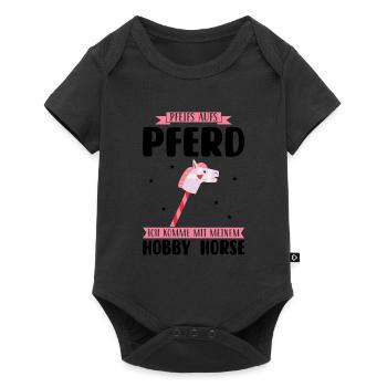 Hobby Horse Pferde Hobby Horsing Geschenk - Baby Premium Kurzarmbody - Schwarz - Vorne