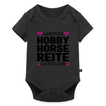 Hobby Horse Pferde Hobby Horsing Geschenk - Baby Premium Kurzarmbody - Schwarz - Vorne