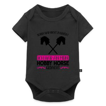 Hobby Horse Pferde Hobby Horsing Geschenk - Baby Premium Kurzarmbody - Schwarz - Vorne
