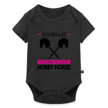 Hobby Horse Pferde Hobby Horsing Geschenk - Baby Premium Kurzarmbody - Schwarz - Vorne