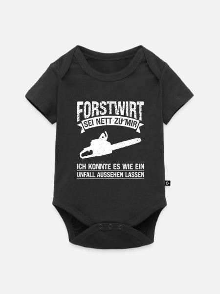 Forstwirt Beruf Holzfäller Geschenk - Baby Premium Kurzarmbody - Schwarz