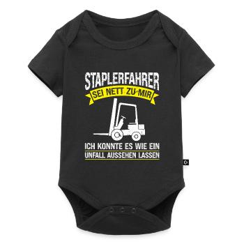 Staplerfahrer Beruf Gabelstapler Geschenk - Baby Premium Kurzarmbody - Schwarz - Vorne
