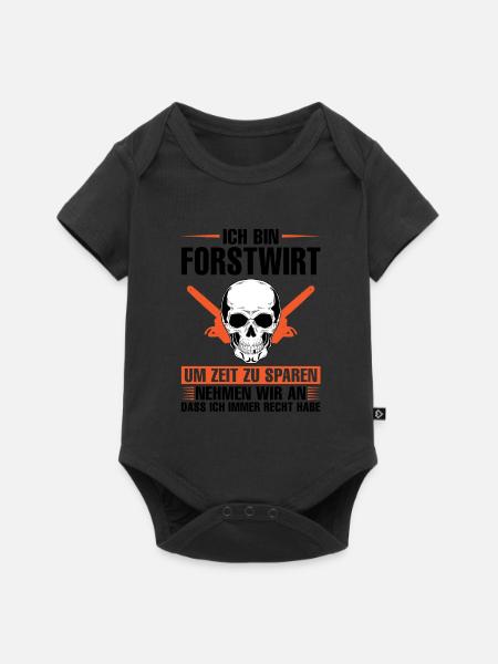 Forstwirt Beruf Förster Geschenk - Baby Premium Kurzarmbody - Schwarz
