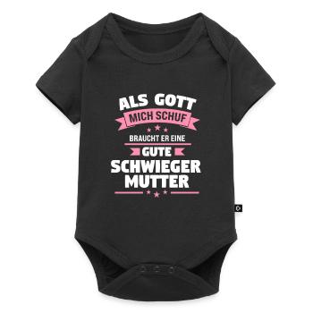 Schwiegermama Familie Schwiegermutter Geschenk - Baby Premium Kurzarmbody - Schwarz - Vorne