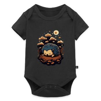 Hérisson mignon endormi - Body à manches courtes Premium Bébé - noir - Devant