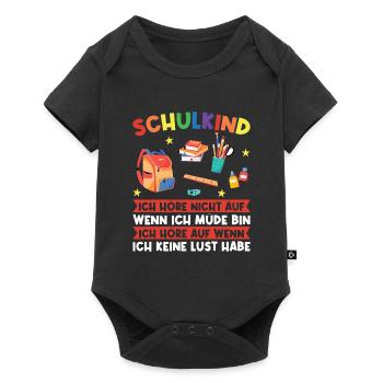 Schulkind Einschulung Schulbeginn Geschenk - Baby Premium Kurzarmbody - Schwarz - Vorne