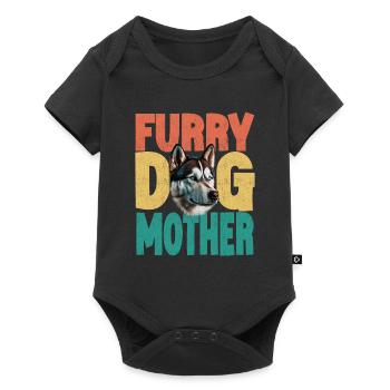 Siberian Husky Furry Dog Mother - Baby Premium short-sleeve bodysuit - black - Front