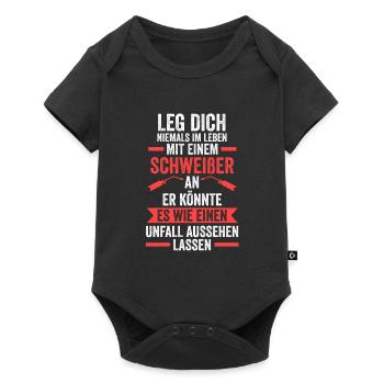 Schweißer Beruf Metallbauer Geschenk - Baby Premium Kurzarmbody - Schwarz - Vorne