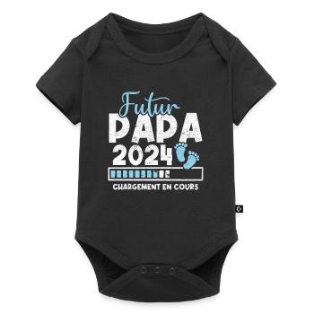 Futur papa 2024 chargement en cours - Body à manches courtes Premium Bébé - noir - Devant