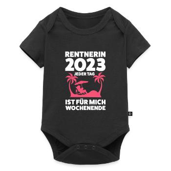 Rentnerin 2023 Rente Rentnerin Geschenk - Baby Premium Kurzarmbody - Schwarz - Vorne