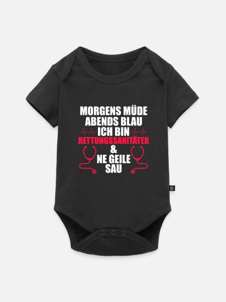 Rettungssanitäter Beruf Notdienst Geschenk - Baby Premium Kurzarmbody - Schwarz