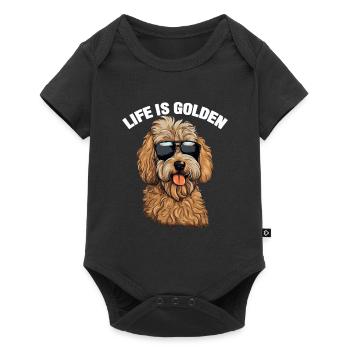 La vie de chien Goldendoodle est dorée - Body à manches courtes Premium Bébé - noir - Devant